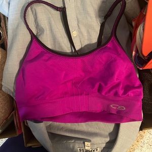 Small purple target sports bra